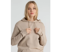 Толстовка с капюшоном унисекс Hoodie, бежевая, размер L