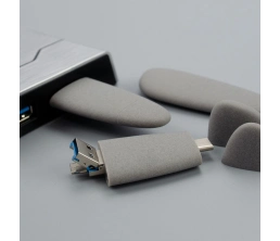 Флешка Pebble Universal, USB 3.0, серая, 64 Гб