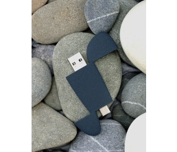 Флешка Pebble Type-C, USB 3.0, серо-синяя, 32 Гб