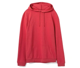 Толстовка с капюшоном унисекс Hoodie, красный меланж, размер XXL