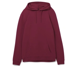 Толстовка с капюшоном унисекс Hoodie, бордовая, размер L