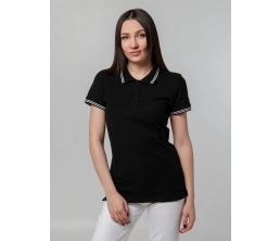 Рубашка поло женская Virma Stripes Lady, черная, размер S