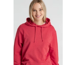 Толстовка с капюшоном унисекс Hoodie, красный меланж, размер L