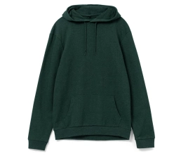 Толстовка с капюшоном унисекс Hoodie, темно-зеленый меланж, размер XXL