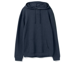 Толстовка с капюшоном унисекс Hoodie, синий меланж, размер M