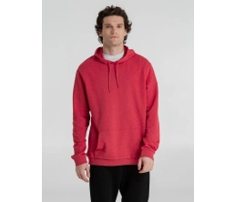 Толстовка с капюшоном унисекс Hoodie, красный меланж, размер XL