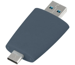 Флешка Pebble Type-C, USB 3.0, серо-синяя, 32 Гб