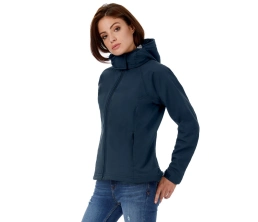 Куртка женская Hooded Softshell темно-синяя, размер S