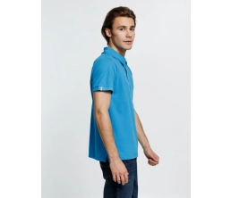 Рубашка поло мужская Virma Premium, бирюзовая, размер M