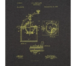 Футболка приталенная Old Patents. Coffee Mill, черный меланж, размер S