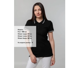 Рубашка поло женская Virma Stripes Lady, черная, размер XXL