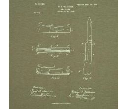 Футболка приталенная Old Patents. Knife, меланж хаки, размер S