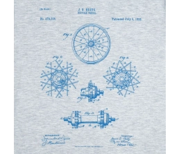 Футболка приталенная Old Patents. Wheel, голубой меланж, размер S