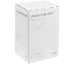 Лампа с беспроводной зарядкой Bright Helper, черная