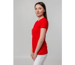 Футболка женская T-bolka Stretch Lady, красная, размер S