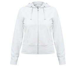 Толстовка женская Hooded Full Zip белая, размер L