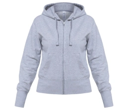 Толстовка женская Hooded Full Zip серый меланж, размер XL