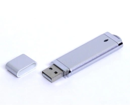 USB-флешка промо на 128 Гб прямоугольной классической формы, серебро, 128Gb