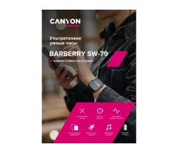 Умные часы CANYON Barberry SW-79, IP 67, BT 5.1, сенсорный дисплей 1.7, черный