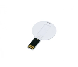 USB-флешка на 32 Гб в виде пластиковой карточки круглой формы, белый, 32Gb