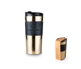 TRAVEL MUG STEEL. Travel mug 350ml, золотой