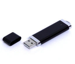 USB-флешка промо на 128 Гб прямоугольной классической формы, черный, 128Gb