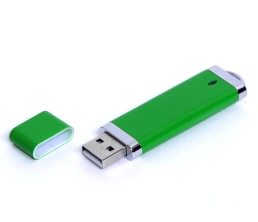 USB-флешка промо на 64 Гб прямоугольной классической формы, зеленый, 64Gb