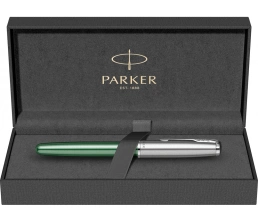 Перьевая ручка Parker Sonnet Essentials Green SB Steel CT, перо: F, цвет чернил: black, в подарочной упаковке.