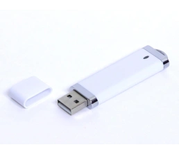 USB-флешка промо на 32 Гб прямоугольной классической формы, белый, 32Gb