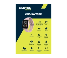 Смарт-часы со встроенным плеером Canyon SaltSW-78, розовый