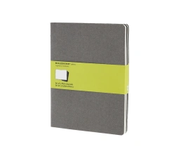 Записная книжка Moleskine Cahier (нелинованный, 3 шт.), ХLarge (19х25см), серый, XLarge