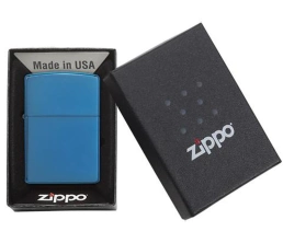 Зажигалка ZIPPO Classic с покрытием Sapphire™, латунь/сталь, синяя, глянцевая, 38x13x57 мм