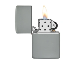 Зажигалка ZIPPO Classic с покрытием Flat Grey, латунь/сталь, серая, глянцевая, 38x13x57 мм