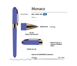 Ручка пластиковая шариковая «Monaco», 0,5мм, синие чернила, лиловый