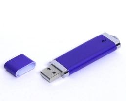 USB-флешка промо на 128 Гб прямоугольной классической формы, синий, 128Gb