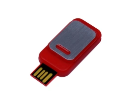 USB-флешка промо на 8 Гб прямоугольной формы, выдвижной механизм, красный, 8Gb