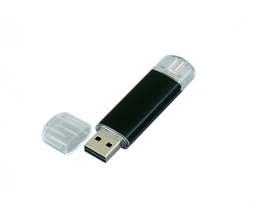 USB-флешка на 32 Гб.c дополнительным разъемом Micro USB, черный, 32Gb