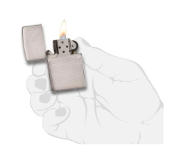 Зажигалка ZIPPO Classic с покрытием Brushed Chrome, латунь/сталь, серебристая, матовая, 38x13x57 мм