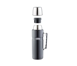 Термос со стальной колбой тм THERMOS SK2020 Matte Black King Stainless Steel Vacuum Flask. 2.0L, черный