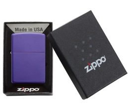 Зажигалка ZIPPO Classic с покрытием Purple Matte, латунь/сталь, фиолетовая, матовая, 38x13x57 мм