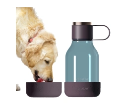 Бутылка для воды 2-в-1 «Dog Bowl Bottle» со съемной миской для питомцев, 1500 мл, бургунди