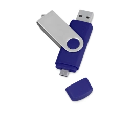 USB/micro USB-флешка 2.0 на 16 Гб «Квебек OTG», синий, 16Gb