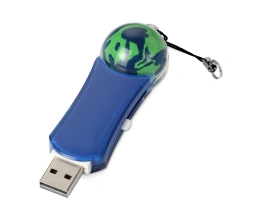 Флеш-карта USB 2.0 на 4 Gb с плавающей мини-фигурой земного шара, 4Gb