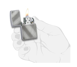 Зажигалка ZIPPO Classic с покрытием Brushed Chrome, латунь/сталь, серебристая, матовая, 38x13x57 мм