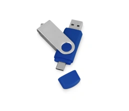 USB3.0/USB Type-C флешка на 16 Гб «Квебек C», синий, 16Gb