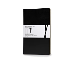 Записная книжка Moleskine Volant (нелинованная, 2 шт.), Large (13х21см), черный