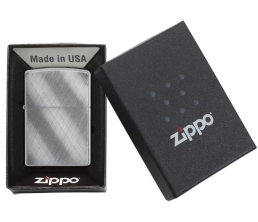 Зажигалка ZIPPO Classic с покрытием Brushed Chrome, латунь/сталь, серебристая, матовая, 38x13x57 мм