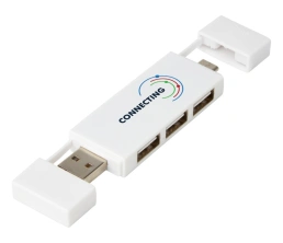 Mulan Двойной USB 2.0-хаб, белый