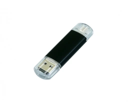 USB-флешка на 32 Гб.c дополнительным разъемом Micro USB, черный, 32Gb