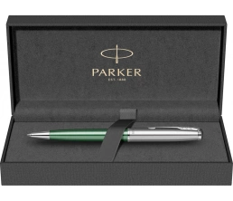 Шариковая ручка Parker Sonnet Essentials Green SB Steel CT, цвет чернил black, перо: M, в подарочной упаковке.